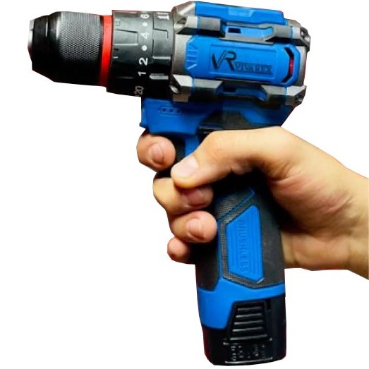 دریل شارژی ویوارکس مدل VR1610V-21BL با ۲ باتری و موتور براشلس